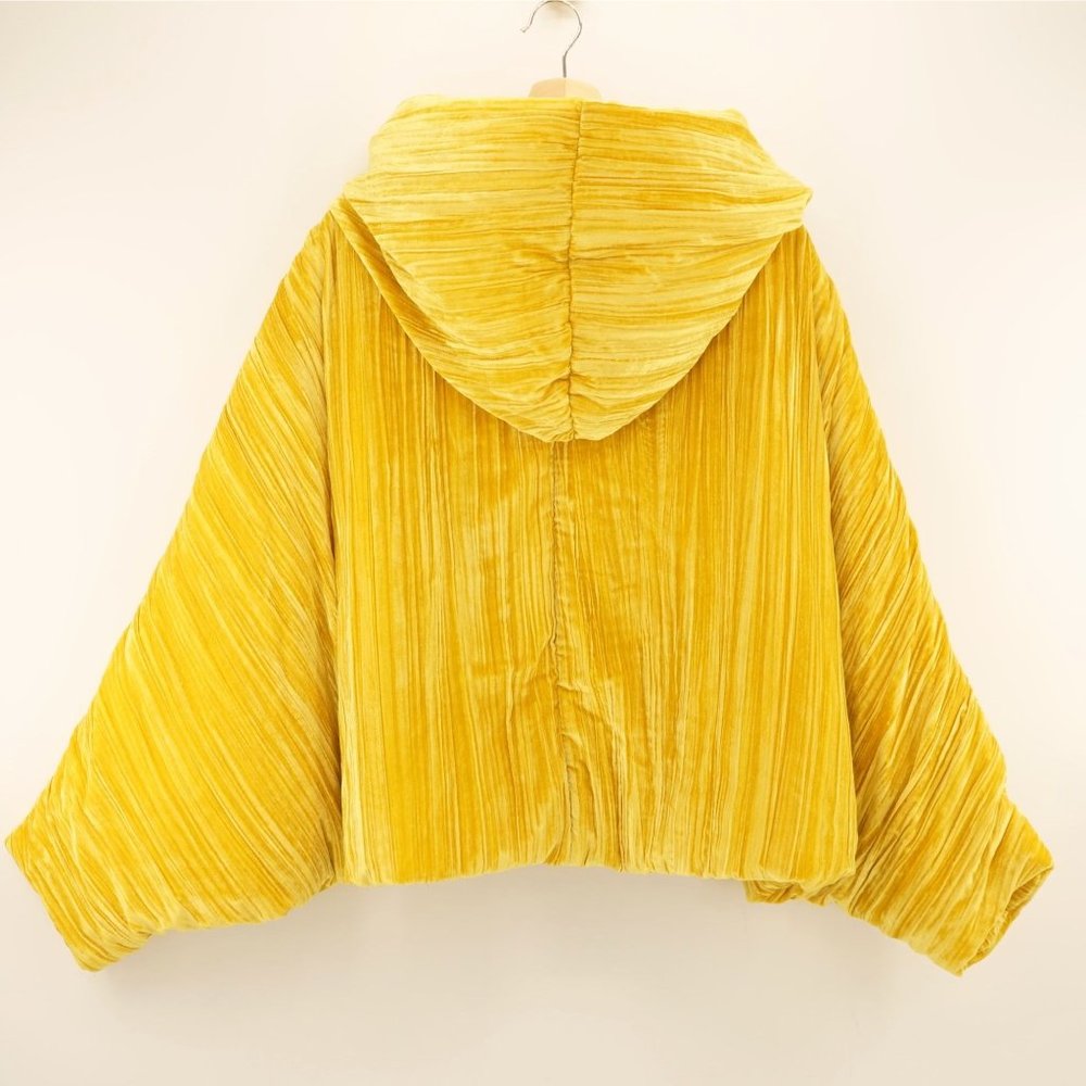 Anthropologie OOF Saffron Velvet Puffer Jacket - Picture 7 of 15